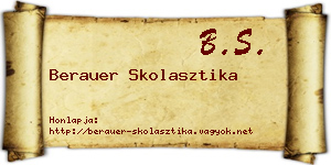 Berauer Skolasztika névjegykártya